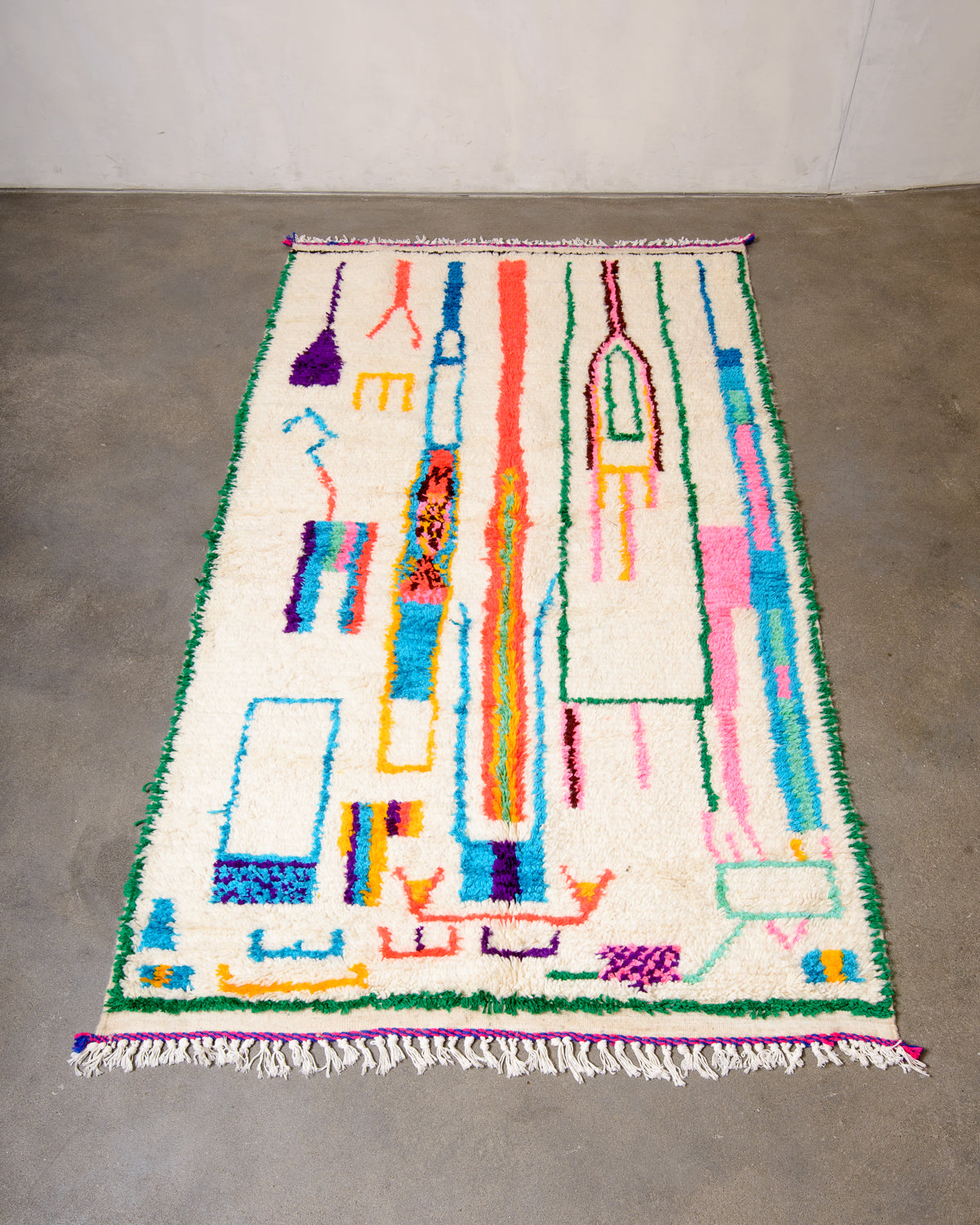 Modern designer handcrafted Berber rug from morocco Azilal with beautiful colors and patterns